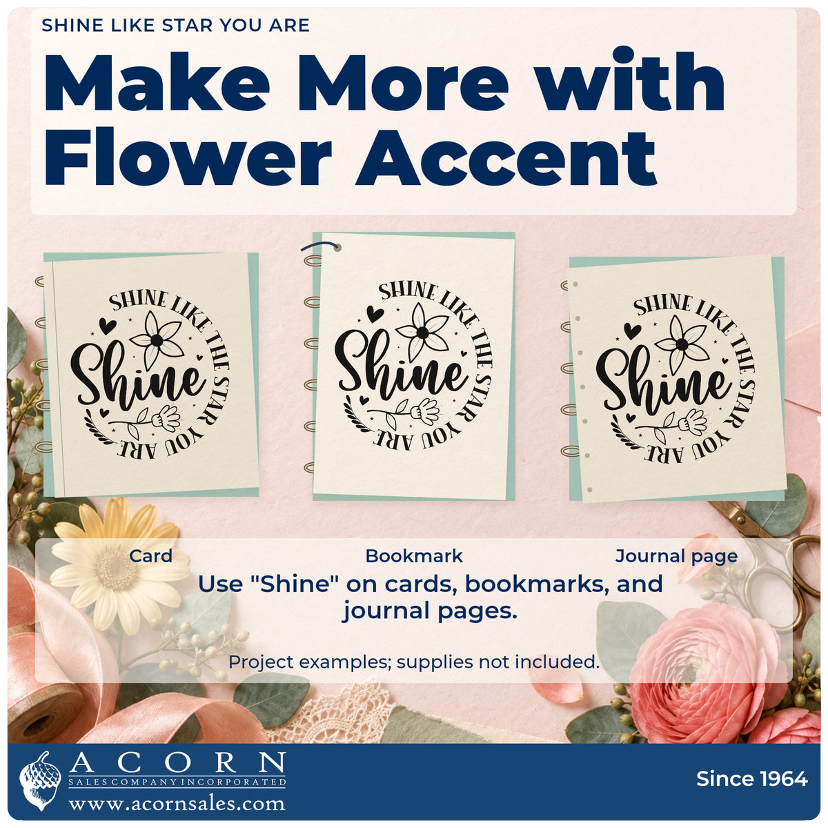 Three project examples made with the Shine Like The Star You Are Premium Wooden Stamp – Vintage Pro, including routine count sheet.