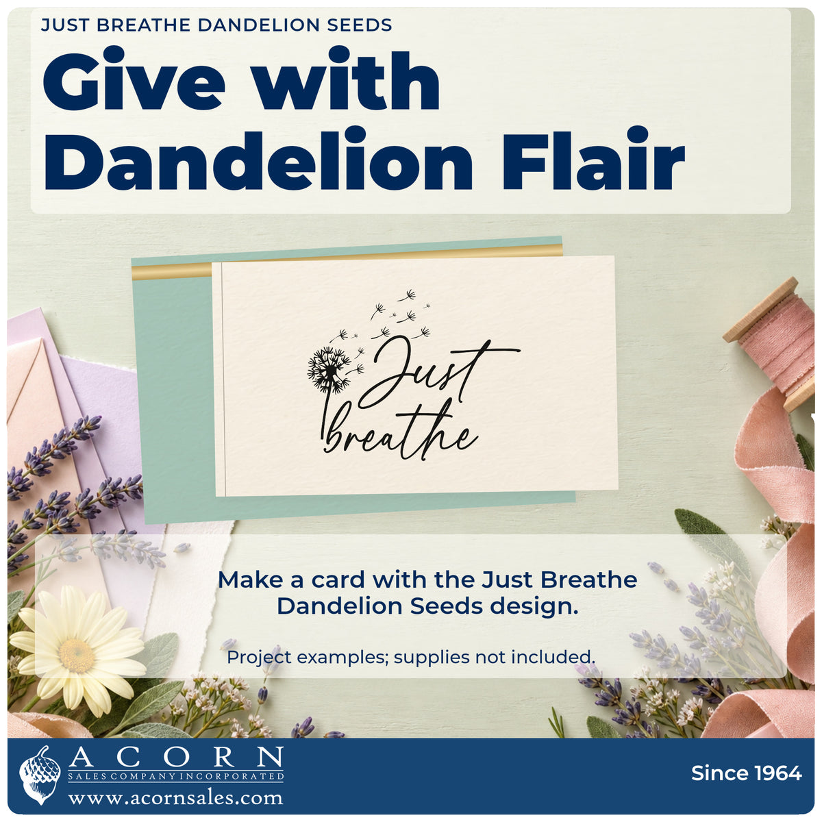 A finished handmade project stamped with the Just Breathe Dandelion Seeds Pre-Inked Stamp – PSI, ideal for reef album page.