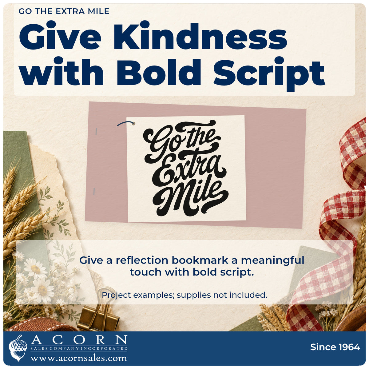 A finished handmade project stamped with the Go The Extra Mile Script Lettering PSI Pre-Inked Stamp, ideal for route year album page.