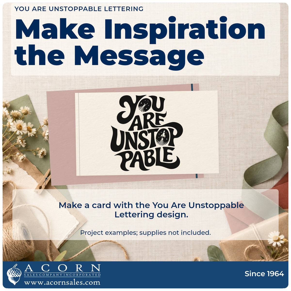 A finished handmade project stamped with the Self-Inking You Are Unstoppable Lettering Stamp, ideal for hockey album page.