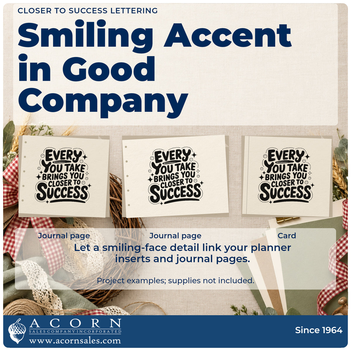 Three project examples made with the Slim Pre-Inked Closer To Success Stars And Dots Stamp, including skill stage sheet.