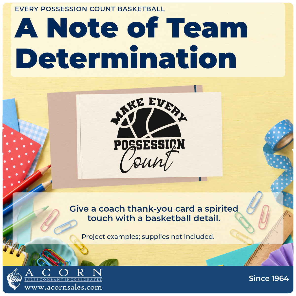 A finished handmade project stamped with the Every Possession Count Basketball Pre-Inked Stamp – PSI, ideal for travel album page.
