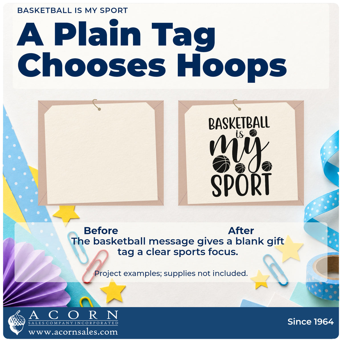 Before and after of a plain item finished with the Premium Wooden My Sport Basketball Lettering Stamp – Vintage Pro, a quick upgrade for framed hall hook.
