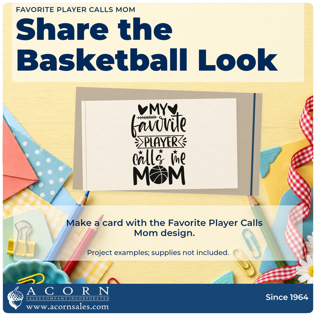 A finished handmade project stamped with the My Favorite Player Calls Me Mom Basketball Stamp – Premium Vintage Pro Wooden, ideal for gallery album page.