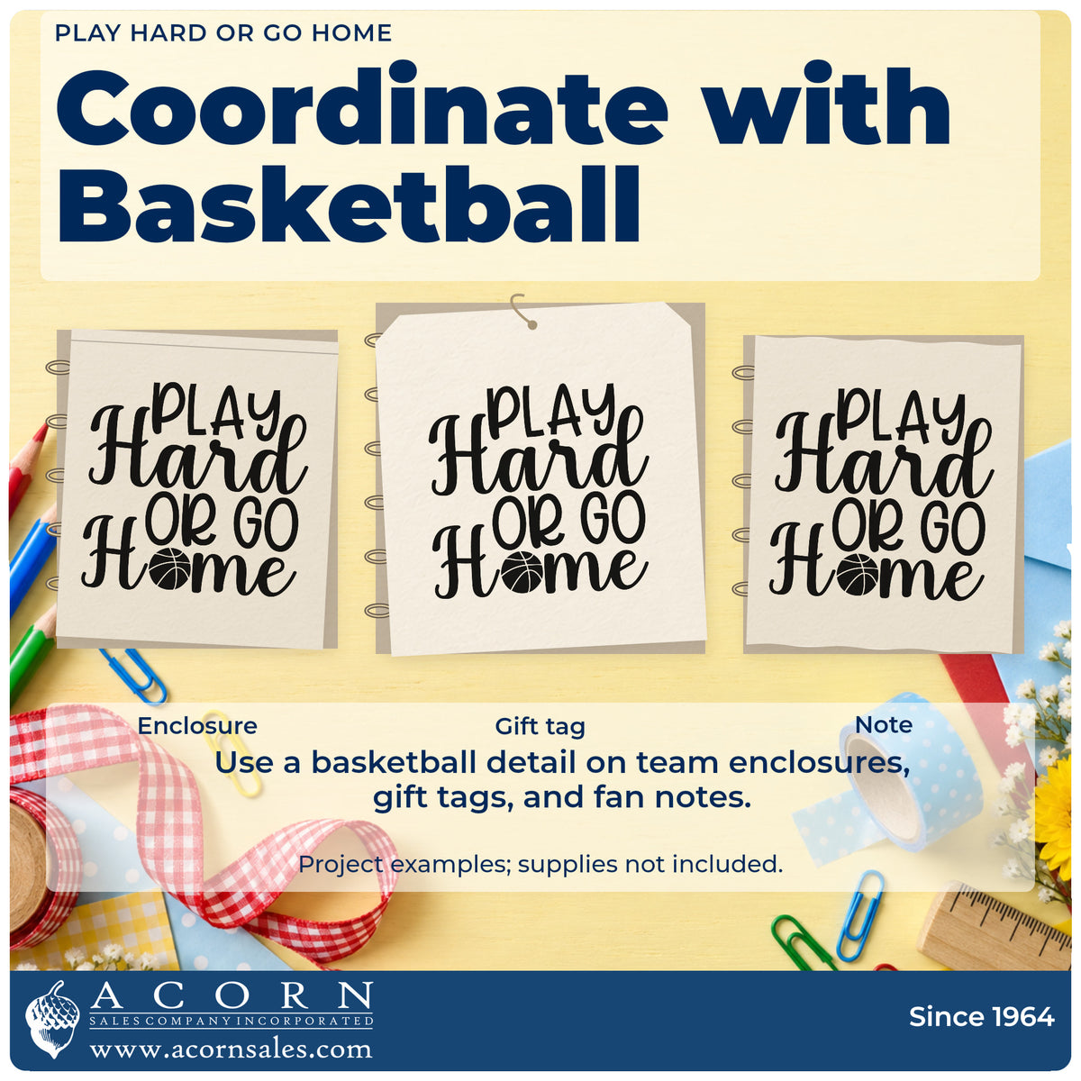 Three project examples made with the Play Hard Or Go Home Pre-Inked Stamp – Slim, including bracket draw sheet.