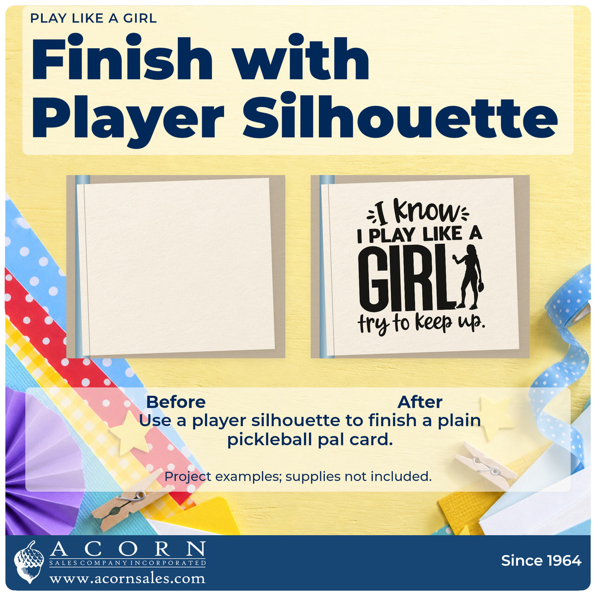 Before and after of a plain item finished with the I Know I Play Like A Girl Try To Keep Up Stamp – Premium Vintage Pro Wooden, a quick upgrade for framed gym corridor.