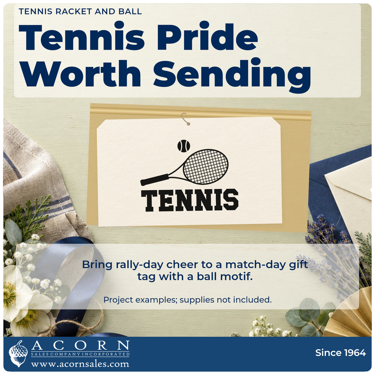 A finished handmade project stamped with the Tennis Name With Racket And Ball Stamp – Premium Vintage Pro Wooden, ideal for machine year album page.