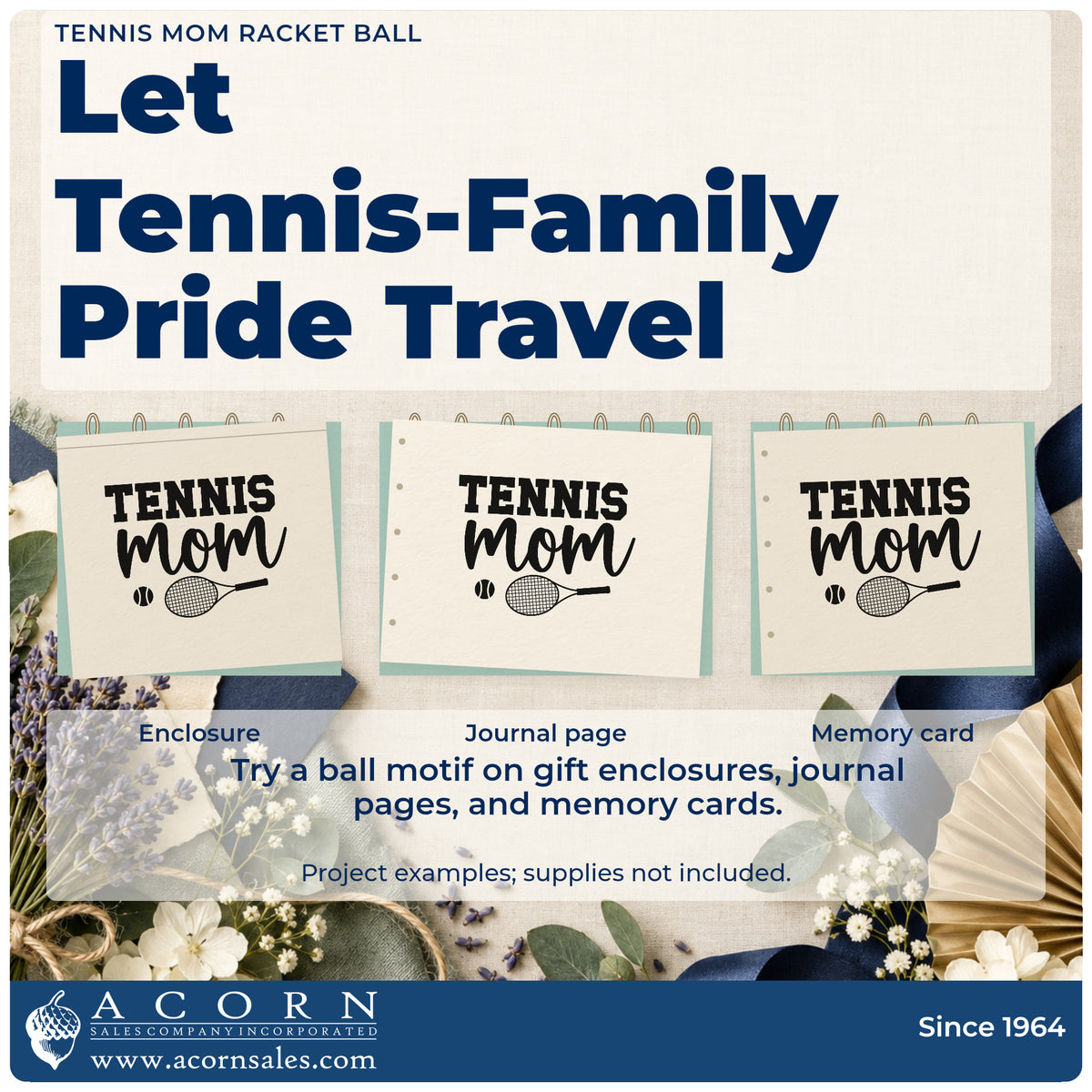 Three project examples made with the Tennis Mom Racket Ball Rubber Stamp – Wood Handle, including snack rota sheet.