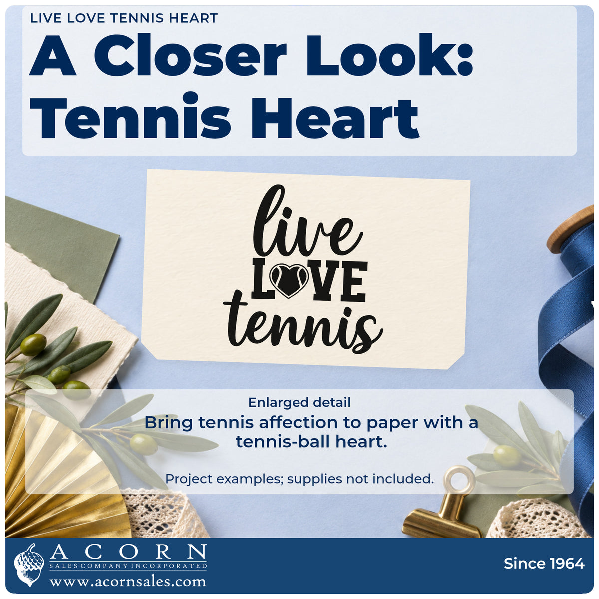 Enlarged detail of the Live Love Tennis PSI Pre-Inked Stamp imprint. live LOVE tennis uses a heart-shaped tennis ball in place of the O.