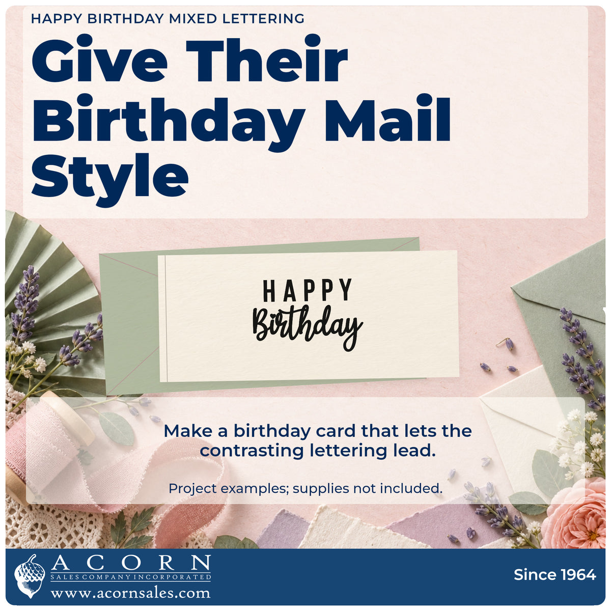 A finished handmade project stamped with the Happy Birthday Mixed Lettering Stamp – Duo Hand, ideal for planning album page.