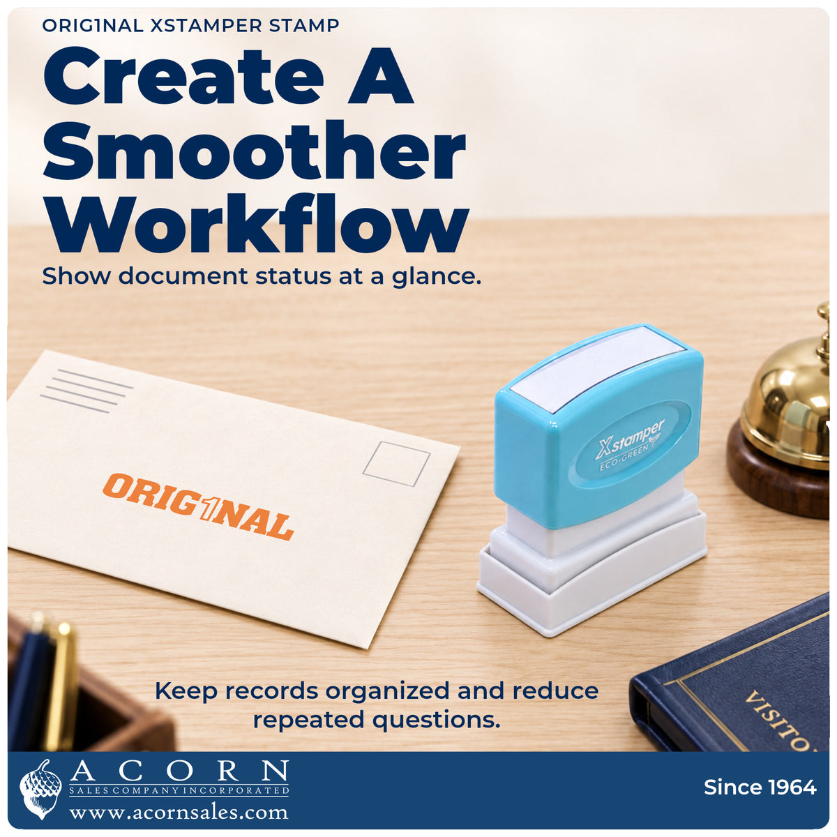Office workflow showing where the "Orig1Nal" stamp marks documents