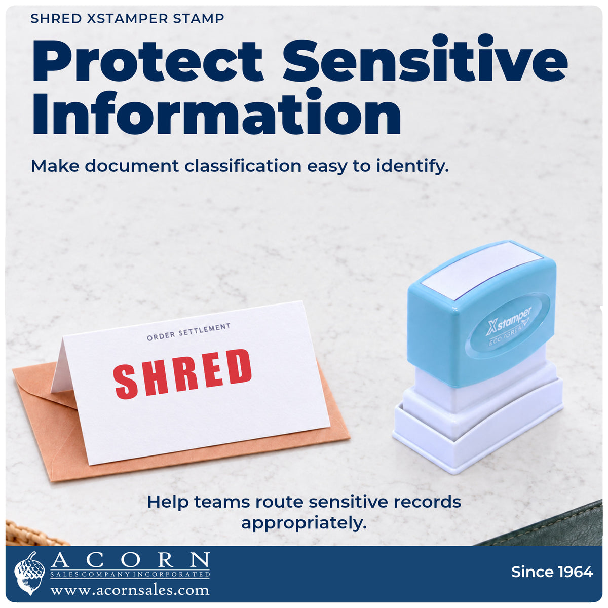 Office workflow showing where the "Shred" stamp marks documents