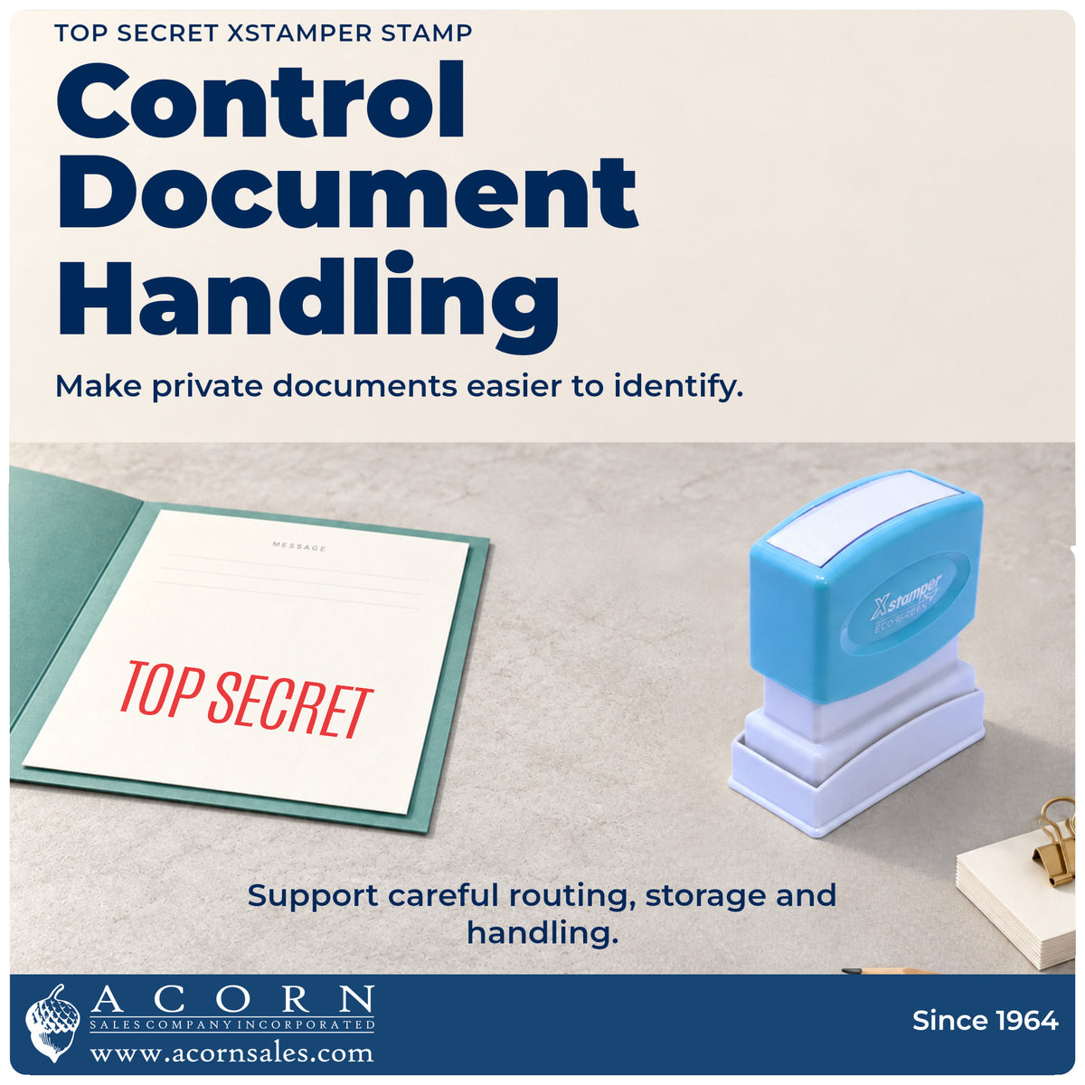 Office workflow showing where the "Top secret" stamp marks documents