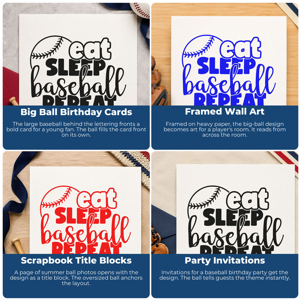 Baseball and sports rubber stamp ideas for scrapbooks, coach thank-you cards, birthday parties, and custom gift wrapping.