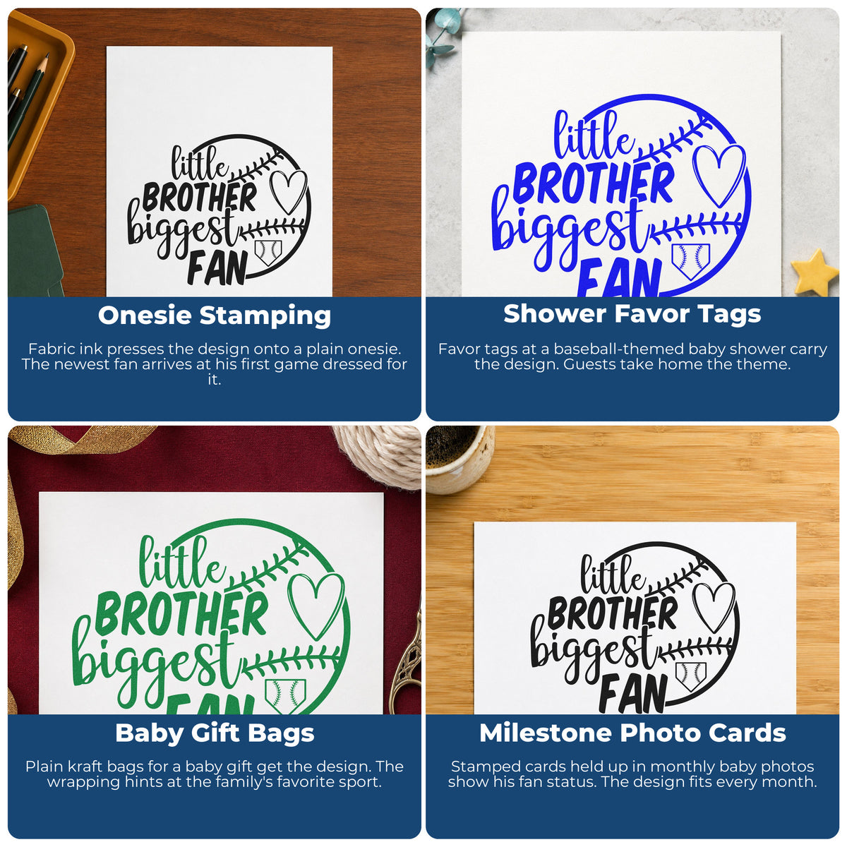 Baseball rubber stamp ideas for planners, event flyers, kids crafts, and handmade products with sporty team-themed designs.
