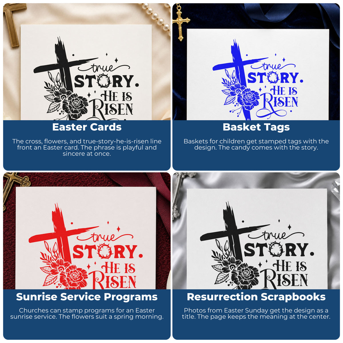 Faith-based rubber stamps for Bible journaling, prayer cards, scrapbooking, and church event favors with inspirational Christian verses.