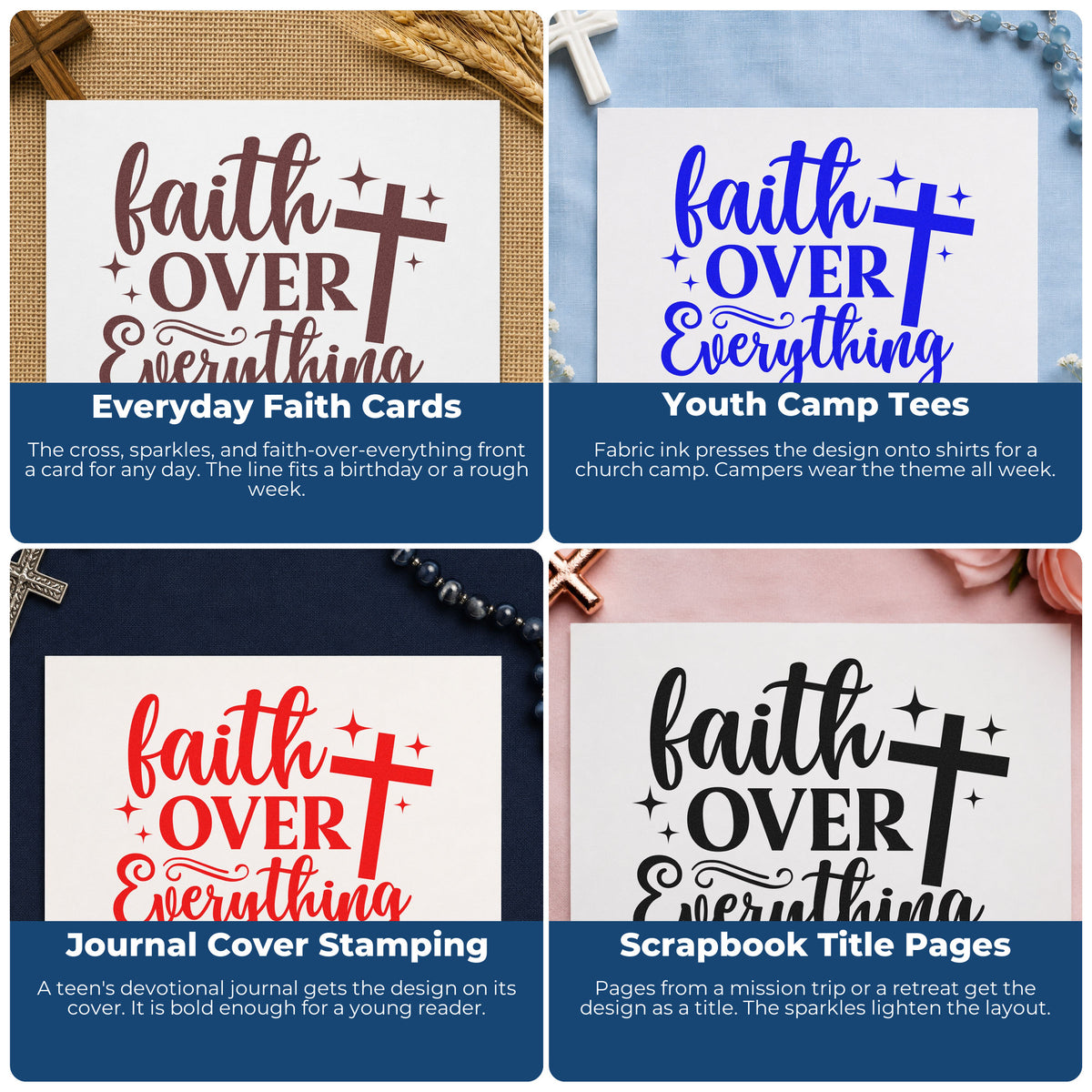Christian rubber stamps for Bible journaling with inspirational scripture and faith quotes.