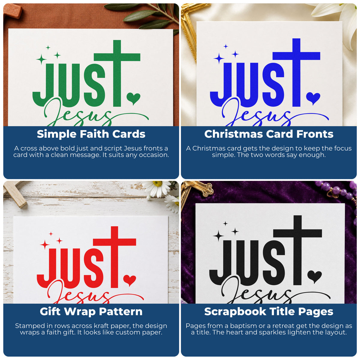 Christian rubber stamps for Bible journaling, scrapbooking, prayer cards, and church event favors with inspirational verses.