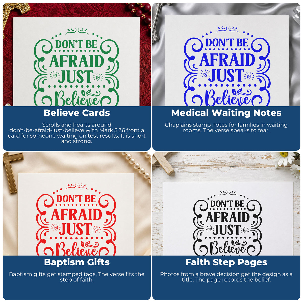 Christian rubber stamp ideas for Bible journaling, scrapbooking, prayer cards, and church event favors.