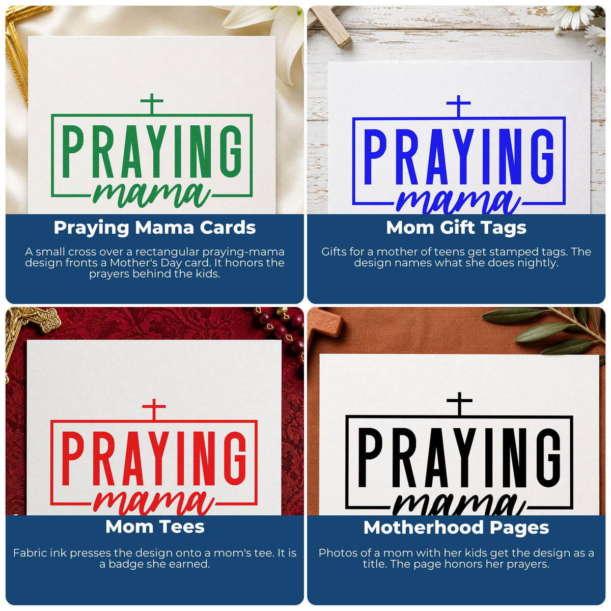 Christian rubber stamps for Bible journaling, prayer cards, scrapbooking, and church favors with uplifting verse designs.