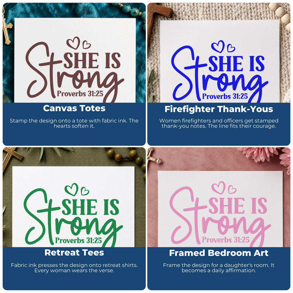 Christian rubber stamp ideas for gift tags, faith mail art, planners, and Sunday school crafts with scripture and created themes.