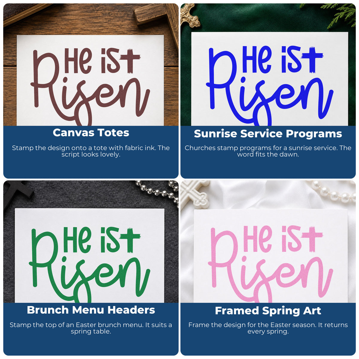 Christian rubber stamp ideas for gift tags, faith mail art, planners, and Sunday school crafts.