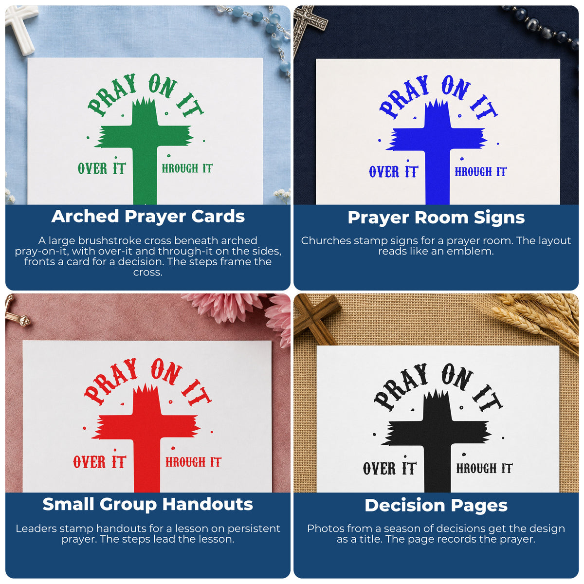 Christian rubber stamps for Bible journaling, prayer cards, scrapbooking, and church event favors