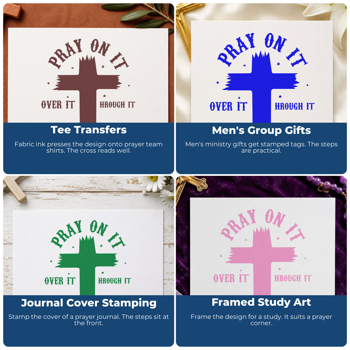 Christian rubber stamps for gift tags, faith mail art, planners, and Sunday school crafts with Bible verse designs.