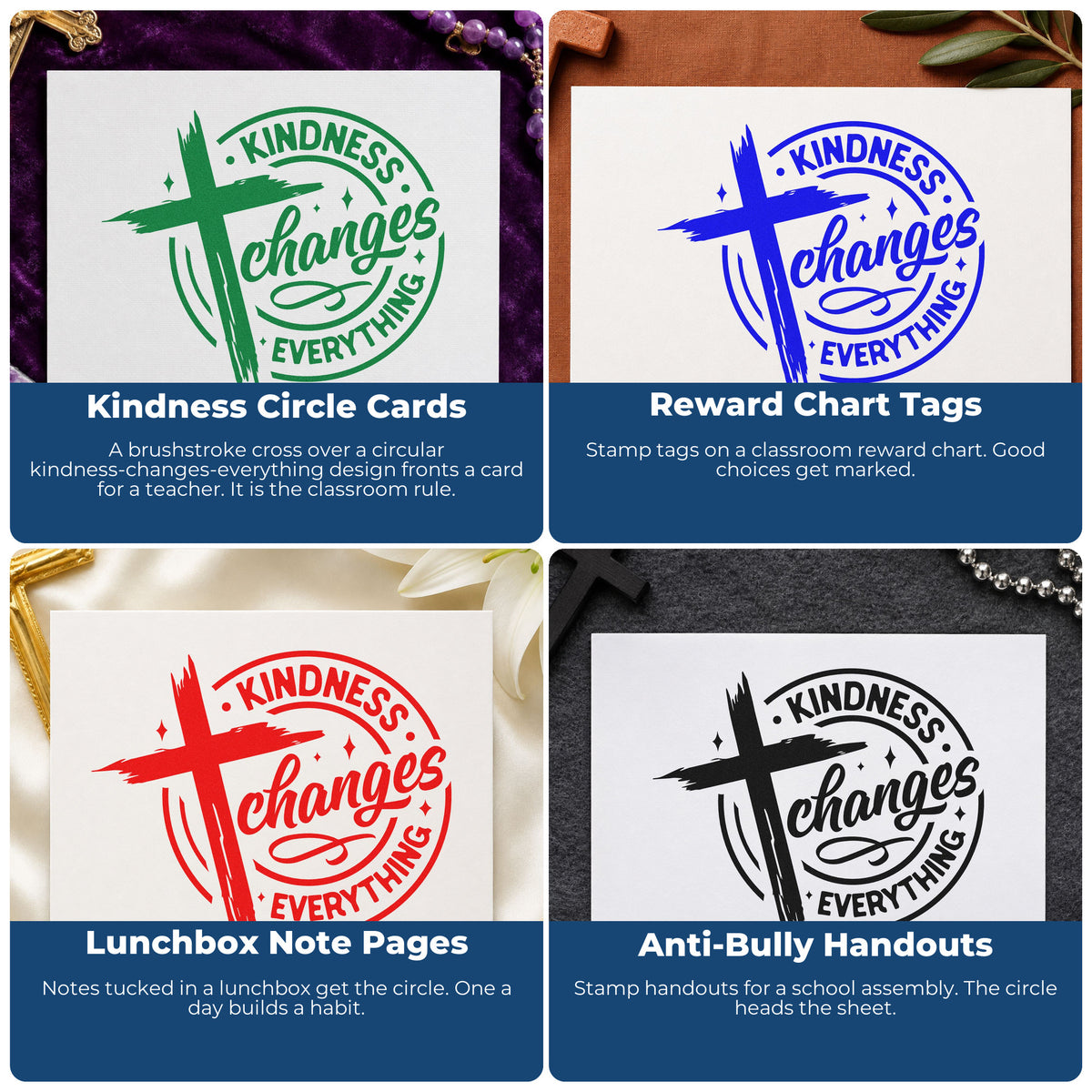 Christian rubber stamps collage for Bible journaling, faith scrapbooking, prayer cards, and church event favors with scripture verses.