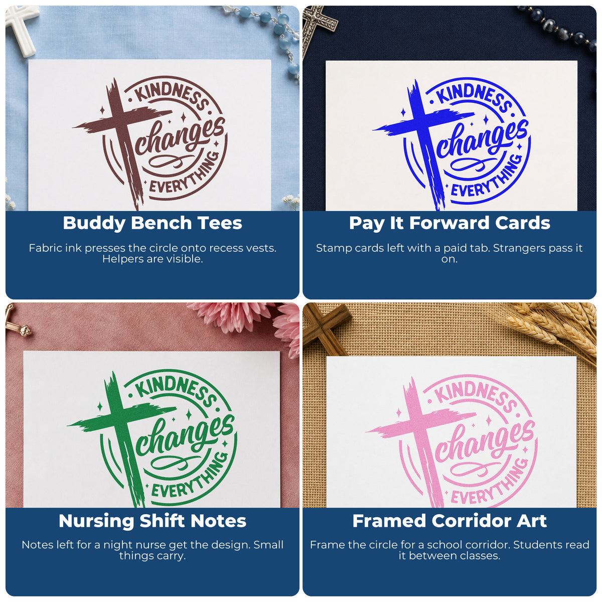 Christian rubber stamp for gift tags with Created with a Purpose design for Easter, Christmas, and baptisms.