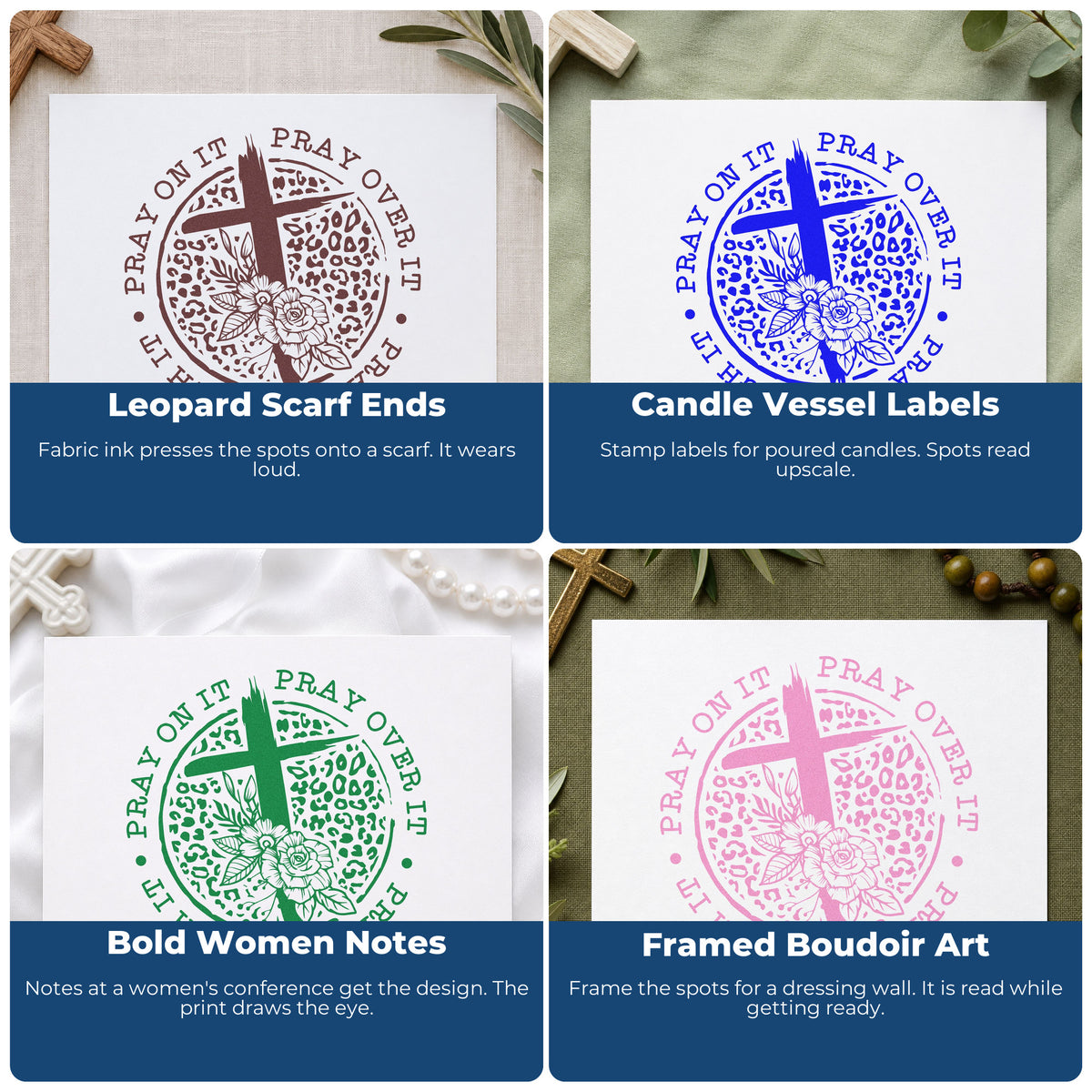 Christian rubber stamp designs for gift tags, faith mail art, planners, and Sunday school crafts with scripture-inspired phrases.