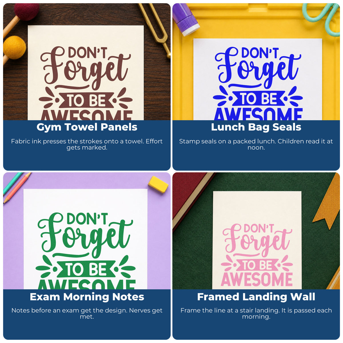 Educational rubber stamps for teachers, perfect for classroom crafts, bulletin boards, social-emotional learning, and hall passes.