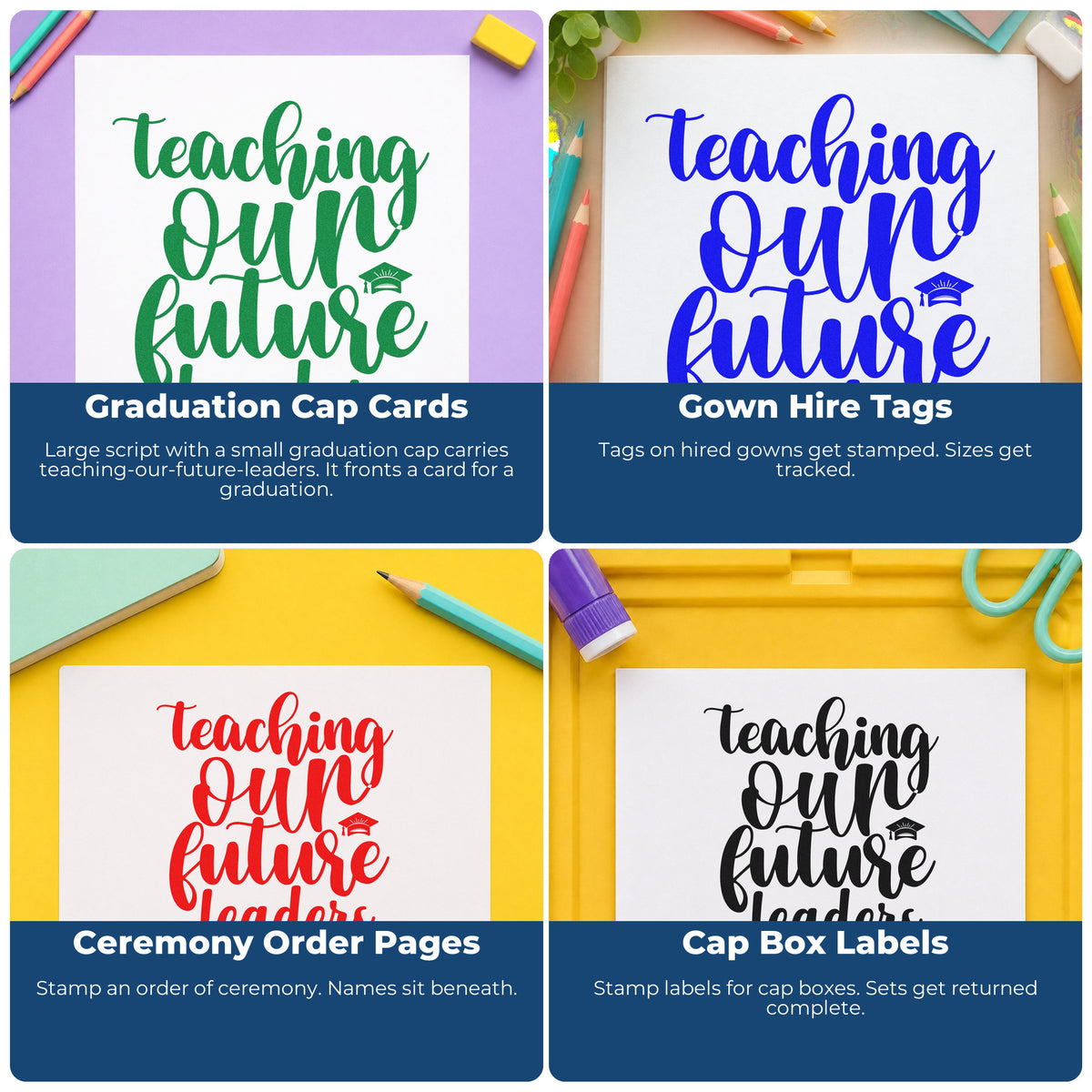 Teacher rubber stamp ideas for grading, parent notes, student rewards, and homework folders to improve classroom communication.