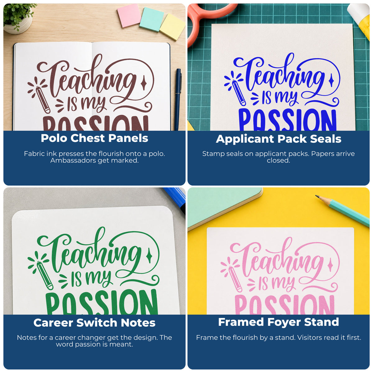 Teacher rubber stamp ideas for classroom crafts, bulletin boards, social-emotional learning, and hall passes with custom stamp designs.