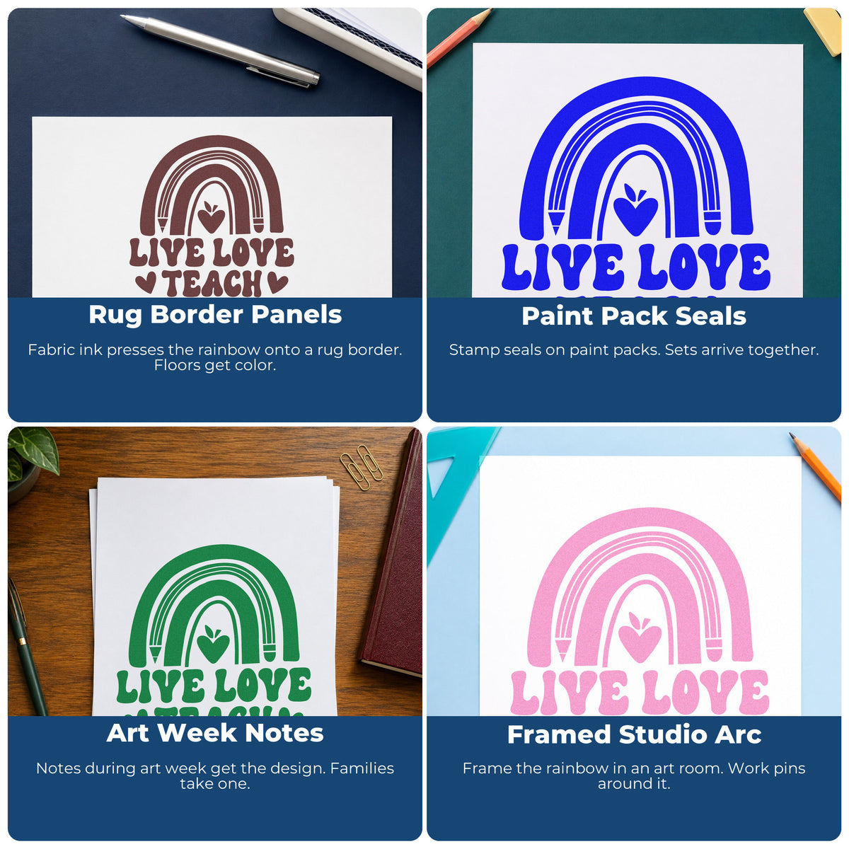 Teacher rubber stamp ideas for classroom crafts, bulletin boards, SEL, and personalized hall passes
