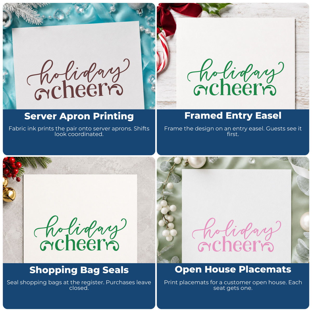 Christmas rubber stamp design ideas for envelopes, cookie labels, scrapbooks, and DIY candles with festive baking and snow themes.