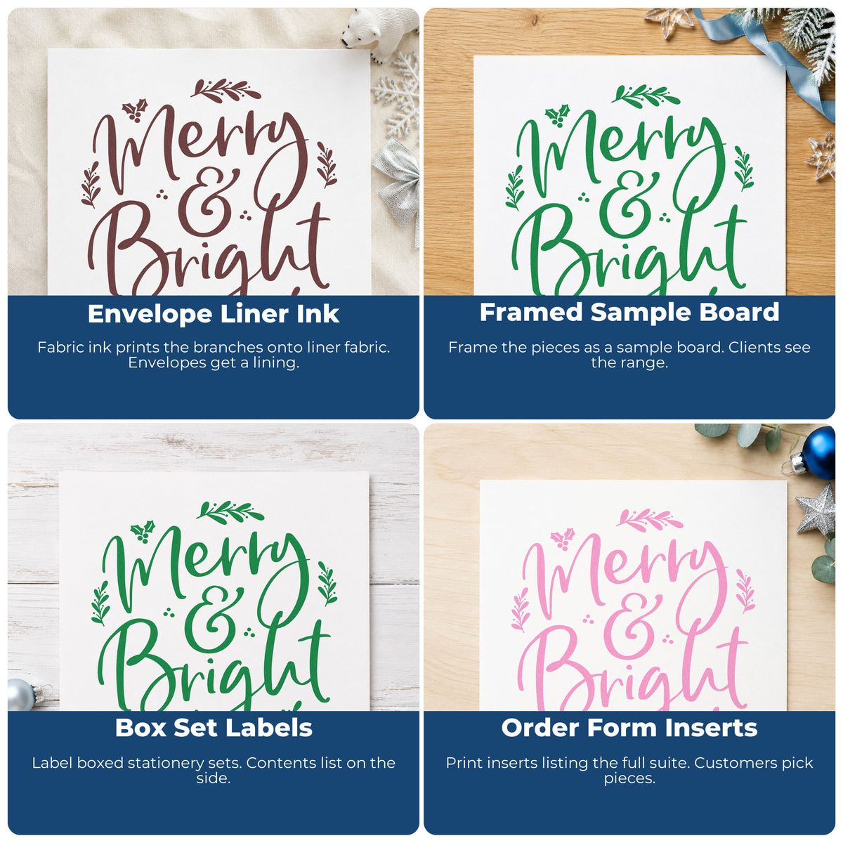 Christmas rubber stamp designs for envelopes, cookie labels, scrapbooks, and DIY candles with festive baking and snow themes.