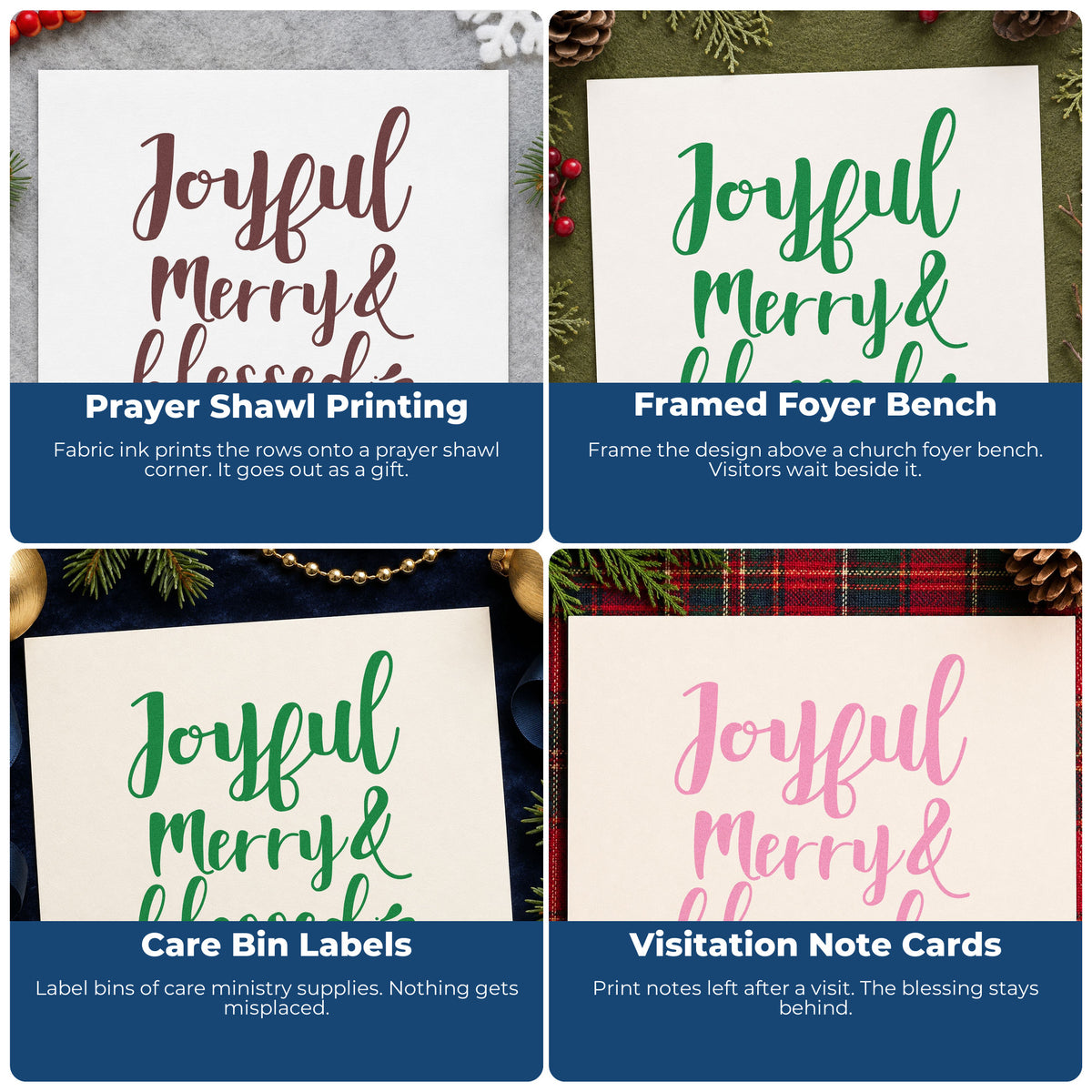 Christmas rubber stamp ideas for envelopes, cookie labels, scrapbooks, and DIY candles with festive baking and holiday designs.