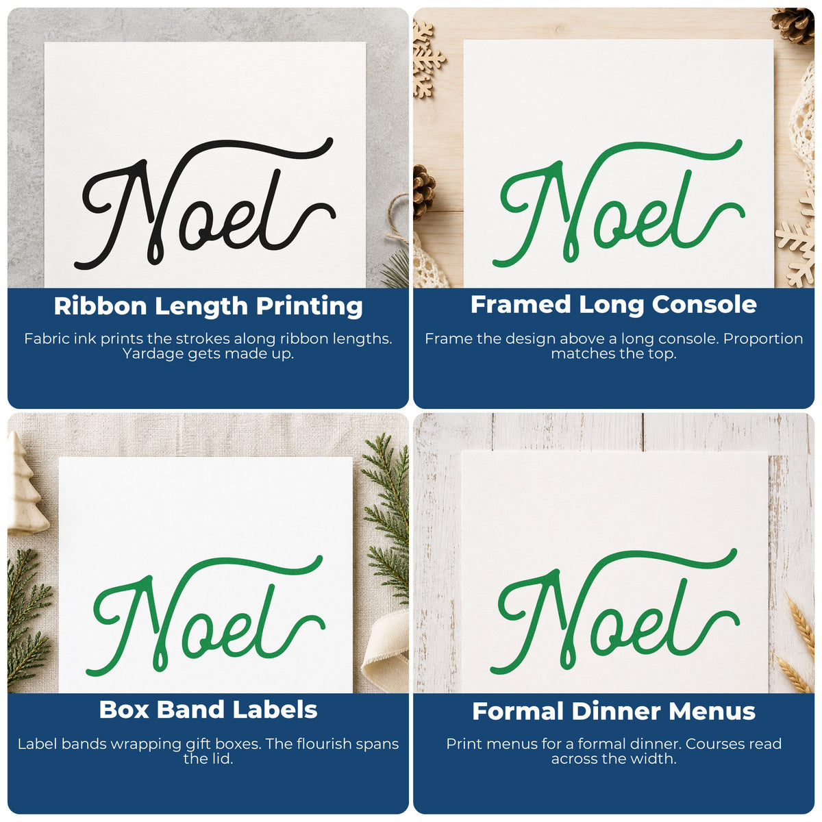 Christmas rubber stamps for envelope decorating, cookie labels, scrapbooks, and DIY candles with festive holiday sayings.