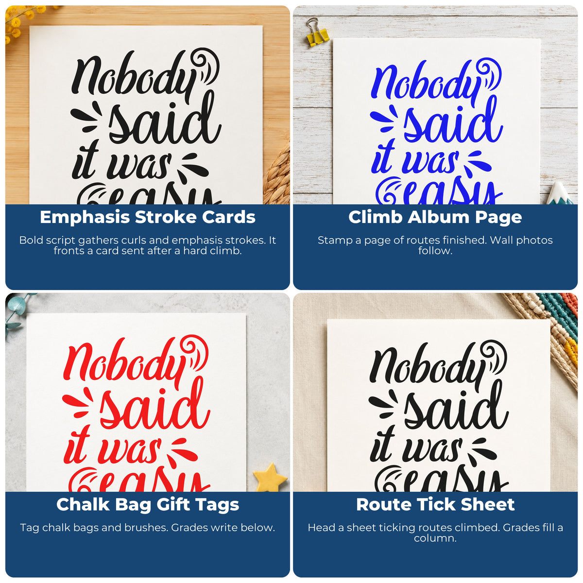 Motivational rubber stamps for scrapbooking, cardmaking, journaling, and gift tags with uplifting phrases.