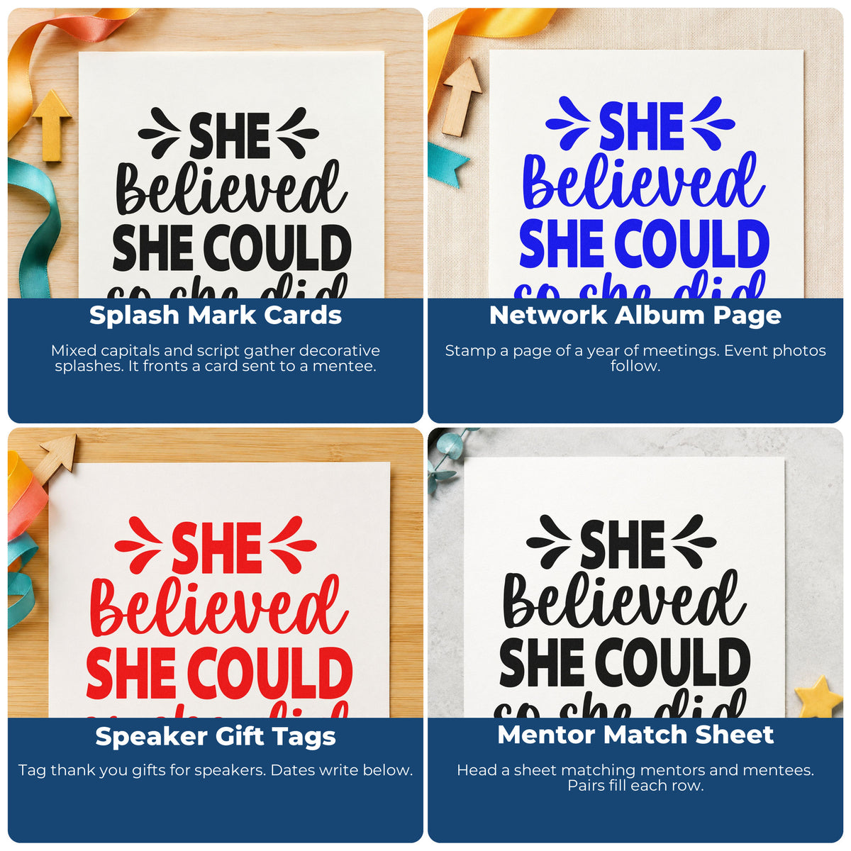 Inspirational rubber stamps for scrapbooking, card making, journaling, and gift tags with uplifting phrases for handmade projects.