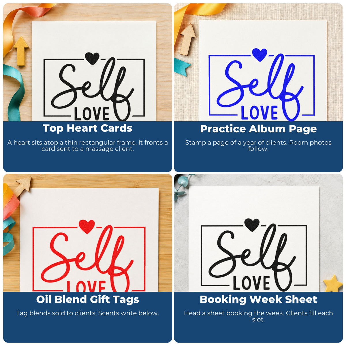 Motivational rubber stamps for scrapbooks, cardmaking, journaling, and gift tags with uplifting handmade phrases.