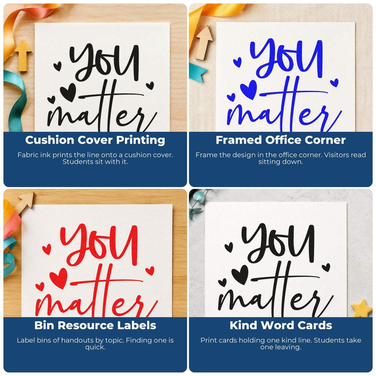 Motivational rubber stamp designs for habit trackers, vision boards, sticky notes, and planners with uplifting quote impressions.