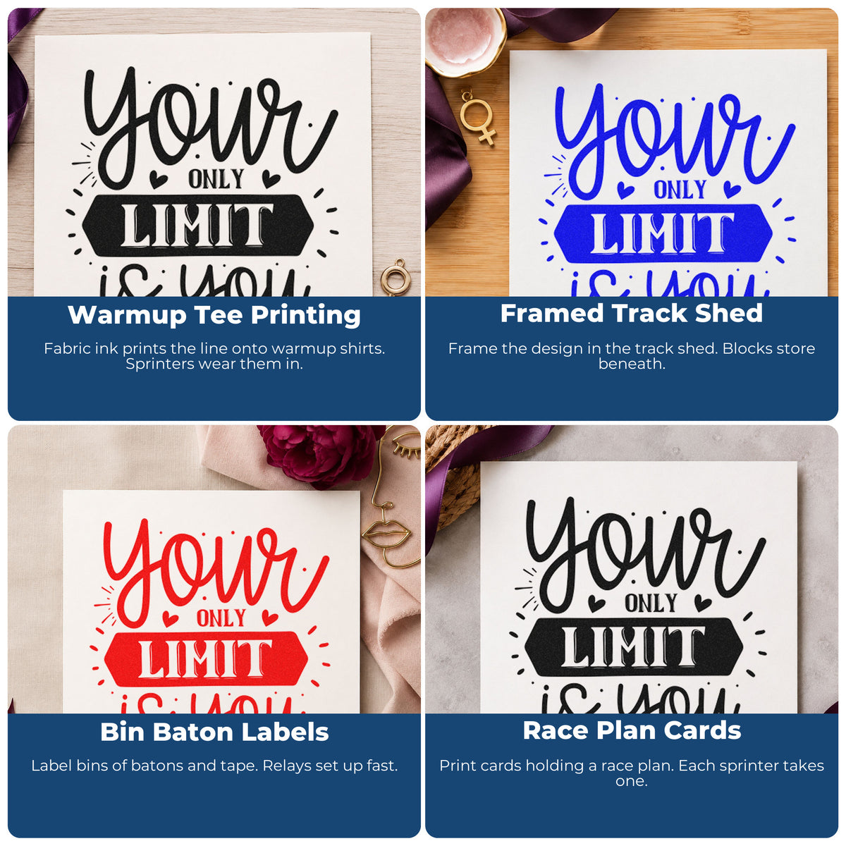 Motivational rubber stamp designs for habit trackers, vision boards, sticky notes, and planners with uplifting quote examples.