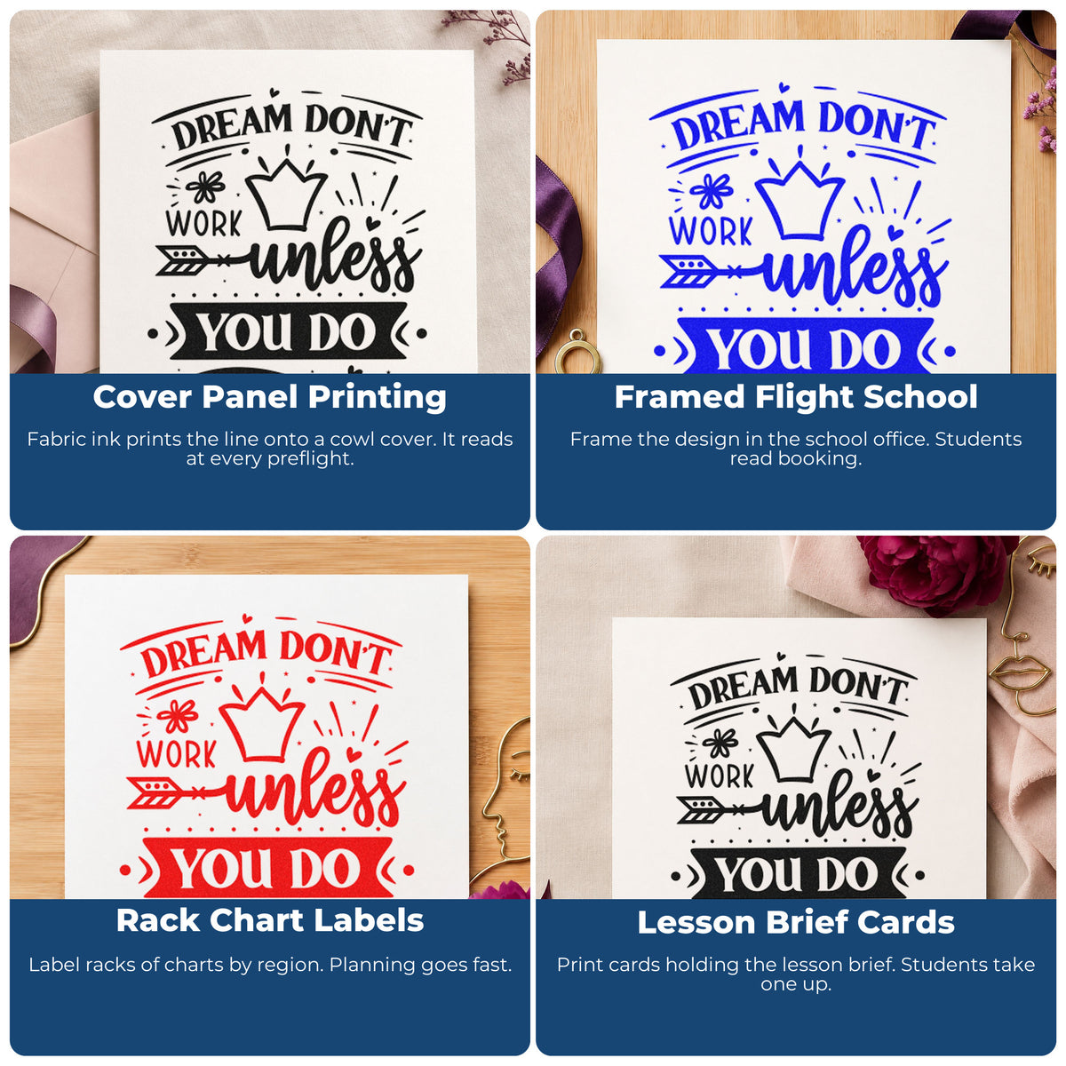 Motivational rubber stamps for planners, habit trackers, vision boards and sticky notes with uplifting quotes for daily inspiration.