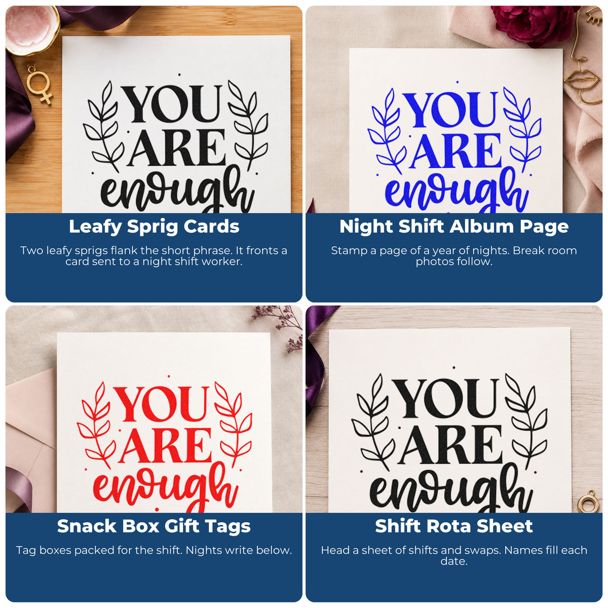 Motivational rubber stamps for scrapbooks, cardmaking, journaling and gift tags to personalize handmade paper crafts.