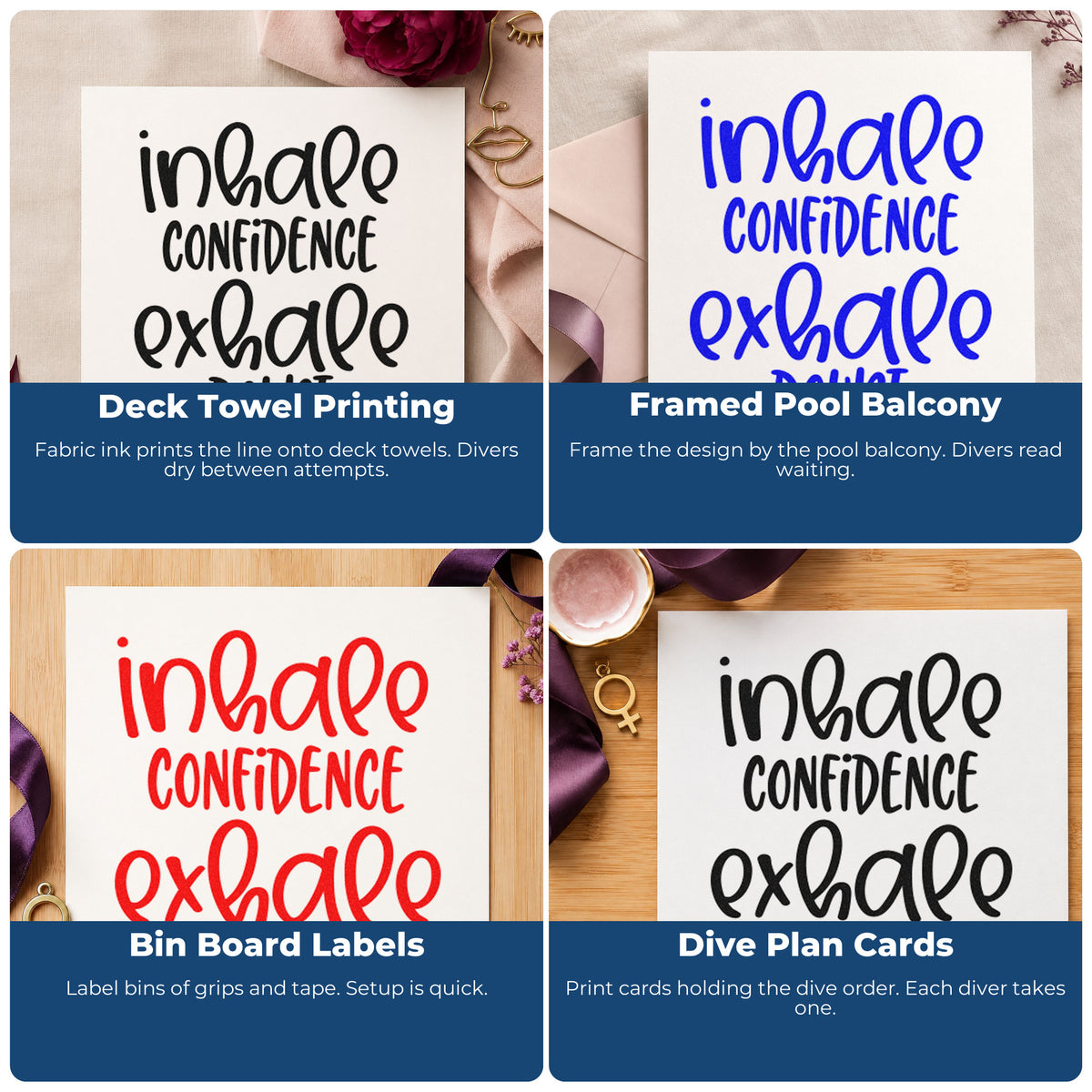 Motivational rubber stamp designs for habit trackers, vision boards, sticky notes, and planners with inspirational quotes.