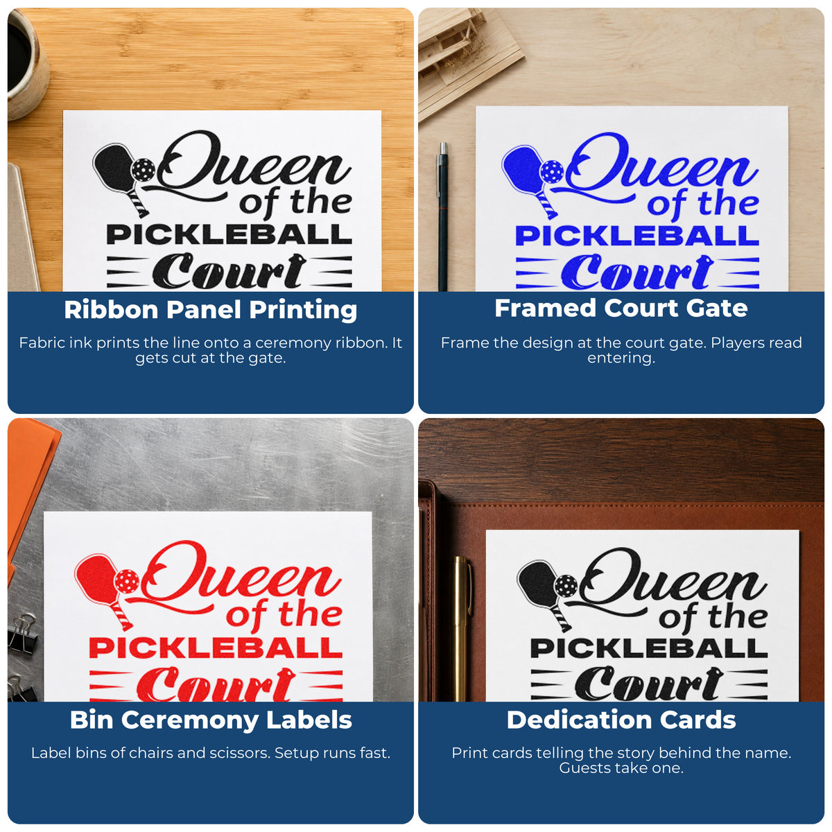 Pickleball rubber stamps for planners, event flyers, kids crafts, and custom packaging.