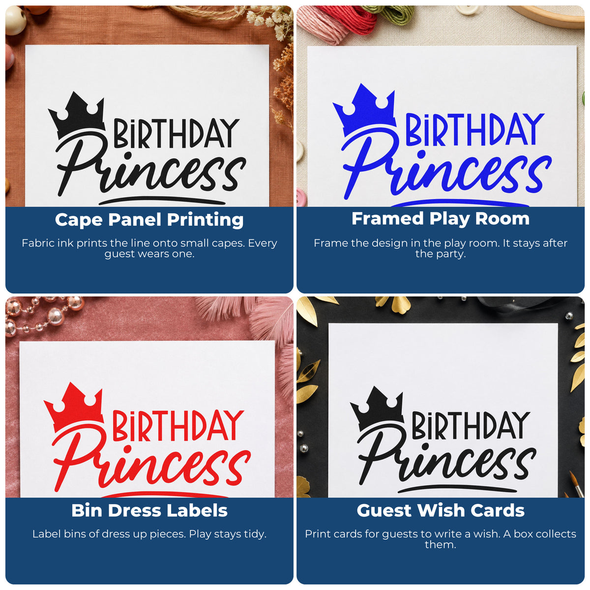 Birthday rubber stamp ideas for party favor bags, gift wrap, scrapbooking, and thank you notes.