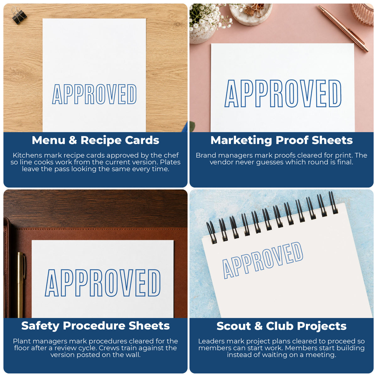 More ways to use the "Approved" imprint from the Xstamper Approved Stamp